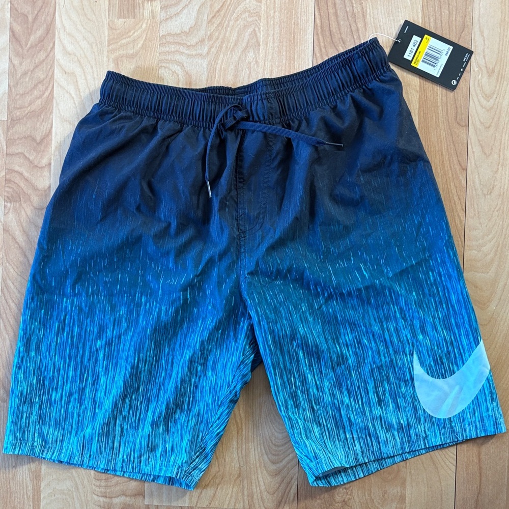Men’s Nike Swim navy blue/aqua Shorts/Trunks sz M- NWT